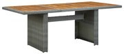 vidaXL Tuintafel poly rattan en massief acaciahout lichtgrijs