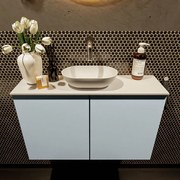 Mondiaz Fowy toiletmeubel 80cm clay met witte waskom midden zonder kraangat