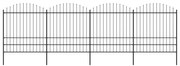 vidaXL Tuinhek met speren bovenkant (1,75-2)x6,8 m staal zwart