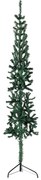 vidaXL Kunstkerstboom half met standaard smal 210 cm groen