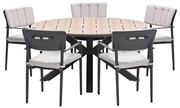 Garden Impressions Dane tuinset 6-delig - Tulli tuintafel Ø148x75 cm - light teak vironwood
