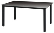 vidaXL Tuintafel 150x90x74 cm aluminium en glas zwart