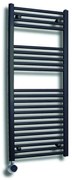 Sanicare elektrische design radiator 45x112cm zwart mat met thermostaat links zwart