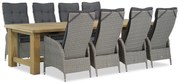 Tuinset 8 personen 300 cm Wicker Grijs Garden Collections Lincoln/Fourmile