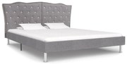 vidaXL Bedframe stof lichtgrijs 135x190 cm