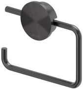 Geesa Opal toiletrolhouder zonder klep 13,8x1,9x11,3cm geborsteld metaal zwart