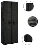 vidaXL Schoenenkast 60x30x166 cm stof zwart