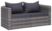 vidaXL Tuinhoekbanken 2 st poly rattan grijs