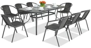 Metalen tuinmeubelen Modena/Bergamo voor 8 personen Garden Point antraciet