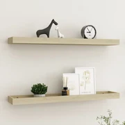 vidaXL Wandschappen 2 st Loggia 80x15x4 cm MDF eikenkleurig