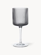 Mondgeblazen witte wijnglazen Ripple met groefreliëf, 2-delig