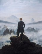 Kunstreproductie Zwerver boven de zeemist, Caspar David Friedrich