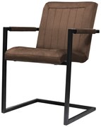 Eetkamerstoel - Lara met leuning - stof Element grijsbruin 05