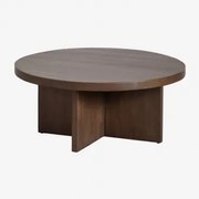 Ronde Salontafel Ø80 Cm Van Mindihout Leidam Bruin – Donker Hout - Sklum