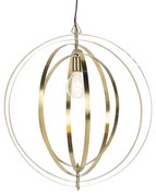 Eettafel / Eetkamer Vintage hanglamp messing draaibaar - Rings Retro E27 bol / globe / rond Binnenverlichting Lamp