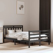 vidaXL Bedframe massief hout grijs 135x190 cm 4FT6 Double