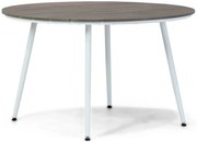 Dining Tuintafel Rond 125 cm Aluminium/polywood Wit Yala