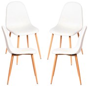 Pak 4 Teok Kunstlederen Stoelen