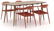 Manifesto Cavone/ROUGH-K 160cm dining tuinset 5-delig stapelbaar