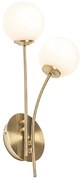 Moderne wandlamp goud met opaal glas 2-lichts  - Athens