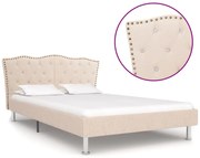 vidaXL Bedframe stof beige 140x200 cm