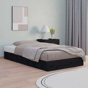 vidaXL Bedframe massief hout zwart 135x190 cm 4FT6 Double