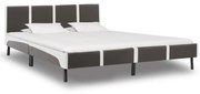 vidaXL Bedframe kunstleer grijs en wit 180x200 cm