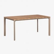 Tuin Tafel Rechthoekig 160x90 Cm In Aluminium En Teakhout Katiana Moka Bruin - Sklum