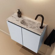 Mondiaz Ture DLux toiletmeubel 60cm clay met wastafel glace rechts met kraangat