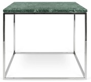 TemaHome Gleam Marble Bijzettafel Van Groen Marmer - Chromen Onderstel - 50 X 50cm.