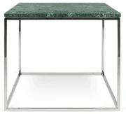 TemaHome Gleam Marble Bijzettafel Van Groen Marmer - Chromen Onderstel - 50 X 50cm.