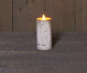 Anna's Collection - Ledkaars wit berkenhout - H15 cm - met afstandsbediening