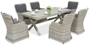Exclusieve rotan dining tuinset Londen Garden Point antraciet