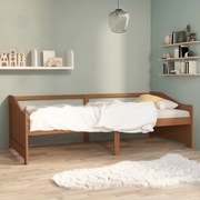 vidaXL Bedbank 3-zits massief grenenhout honingbruin 90x200 cm