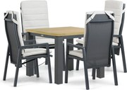 Tuinset 4 personen 909 cm Aluminium Grijs Lifestyle Garden Furniture Vivaro/Veneto