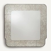 Vierkante spiegel met antiek afgewerkte glazen randen, 120 cm hoog, Oris