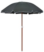 vidaXL Parasol met stalen paal 180 cm antraciet