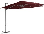 vidaXL Zweefparasol met stalen paal 300 cm bordeauxrood