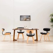 vidaXL Eetkamerstoelen 4 st gebogen hout en kunstleer zwart