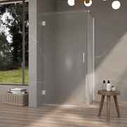 Fortifura Galeria Douchecabine - 100x90x200cm - scharnieren - deurgreep - vlak - gesatineerd veiligheidsglas - Chroom SW1122554/SW1122560/SW797904/SW797929