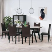 vidaXL Eetkamerstoelen 6 st kunstleer bruin