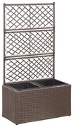 vidaXL Latwerkplantenbak verhoogd met potten 58x30x107 cm rattan bruin