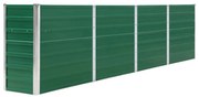 vidaXL Plantenbak verhoogd 320x40x77 cm gegalvaniseerd staal groen