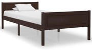 vidaXL Bedframe massief grenenhout donkerbruin 100x200 cm