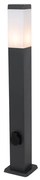 Buitenlamp donkergrijs 80 cm met stopcontact IP44 - Malios