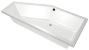 Xenz Society Hoekbad - 170x75x48 - afvoer Midden - Links - Compact - acryl - wit 6925-01