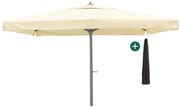 + 10% kassakorting | Parasol Shadowline Java | Inclusief hoes | Vierkant | 450x450cm | Met draaihendel | Wit | Kees Smit Tuinmeubelen