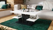 VIVA Wit glans/Zwart mat - MODERNE KOFFIE TAFEL MET SCHAPPEN