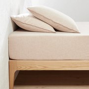 Hoeslaken, katoenen chambray flanel, matrashoogte 30 cm, Clara