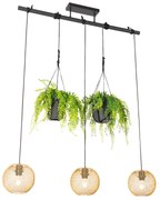 Eettafel / Eetkamer Industriële hanglamp goud 3-lichts - Flor Industriele / Industrie / Industrial E27 Binnenverlichting Lamp